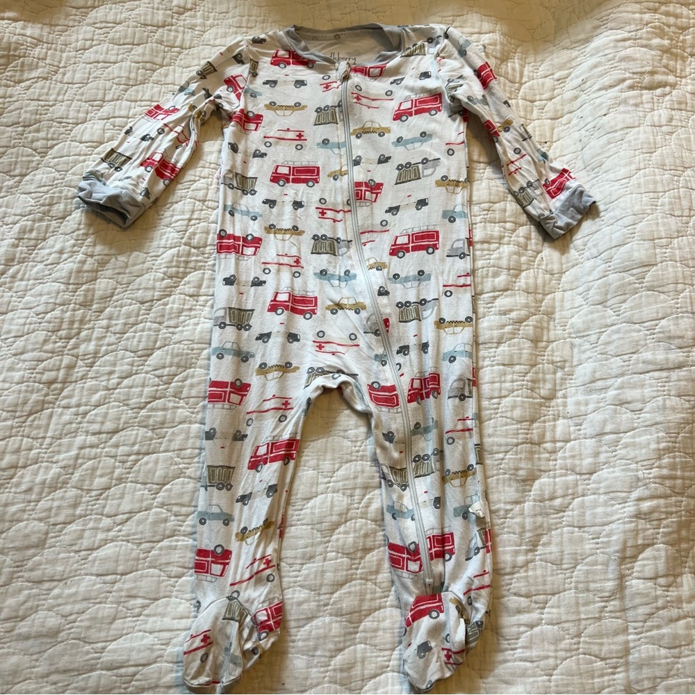 Milkberry Cars and Trucks Footie Bamboo Zippy Pajamas 6-9 Months
